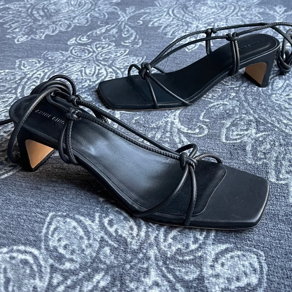 Anine Bing Strappy Graham Sandals in Black Size EU 37 - Picture 1 of 13